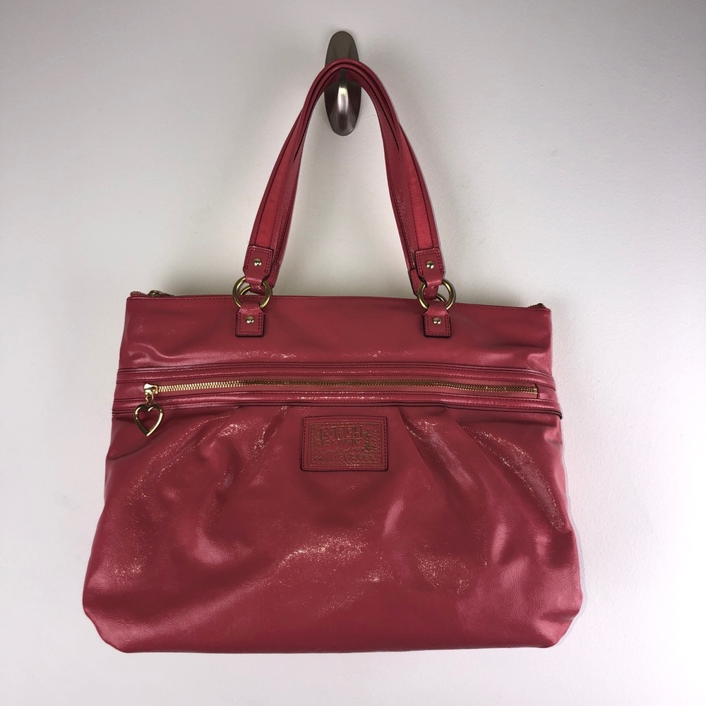 COACH Daisy Patent Leather Shoulder Bag